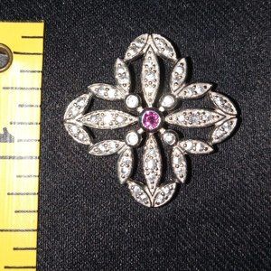 925 Sterling Silver Tourmaline & Sapphire Antique Filigree Design Pendant